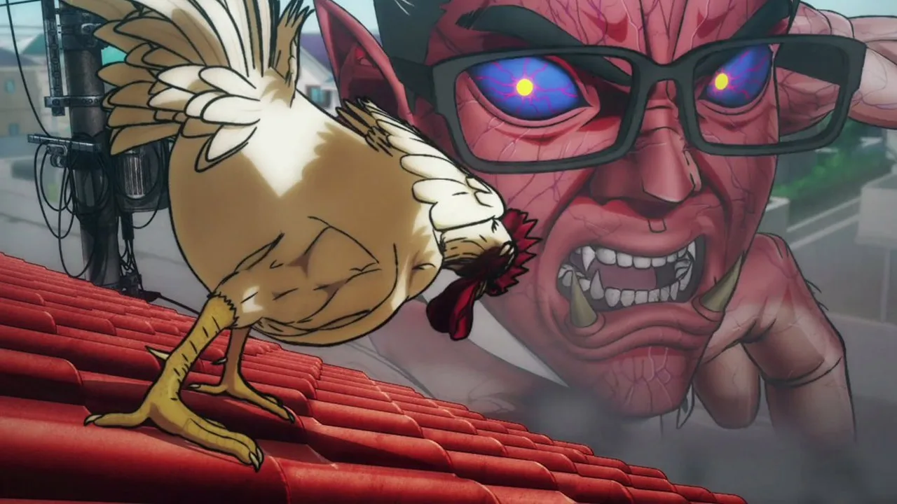 luta do galo contra kaiju